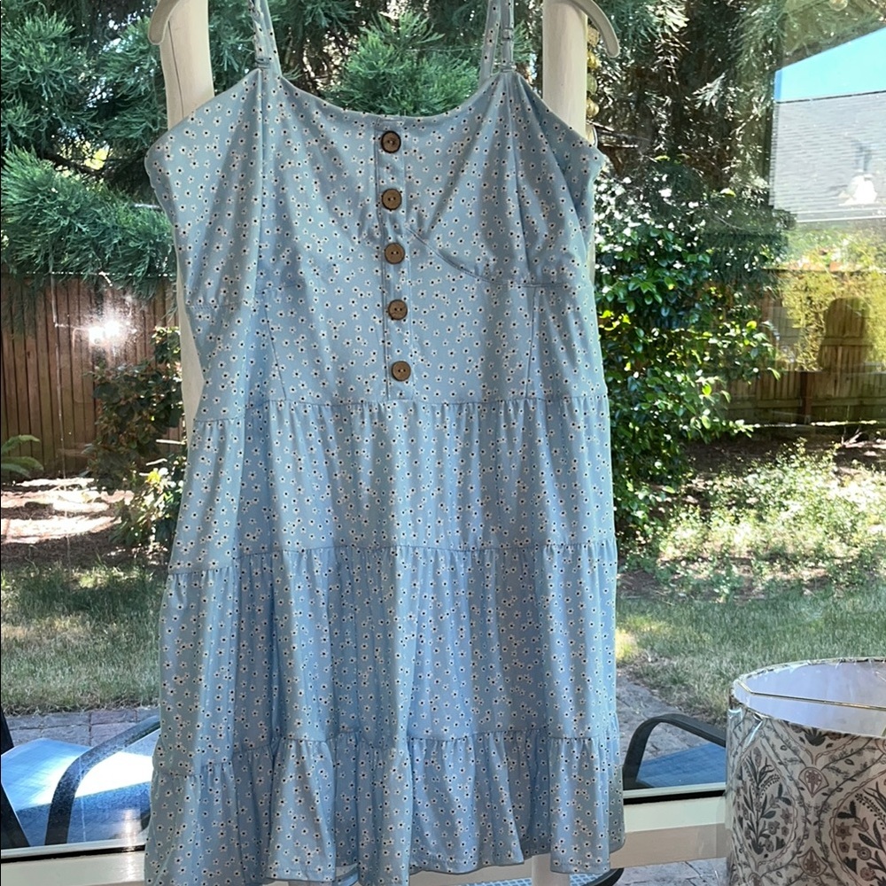No Boundaries Blue Strapless Dress